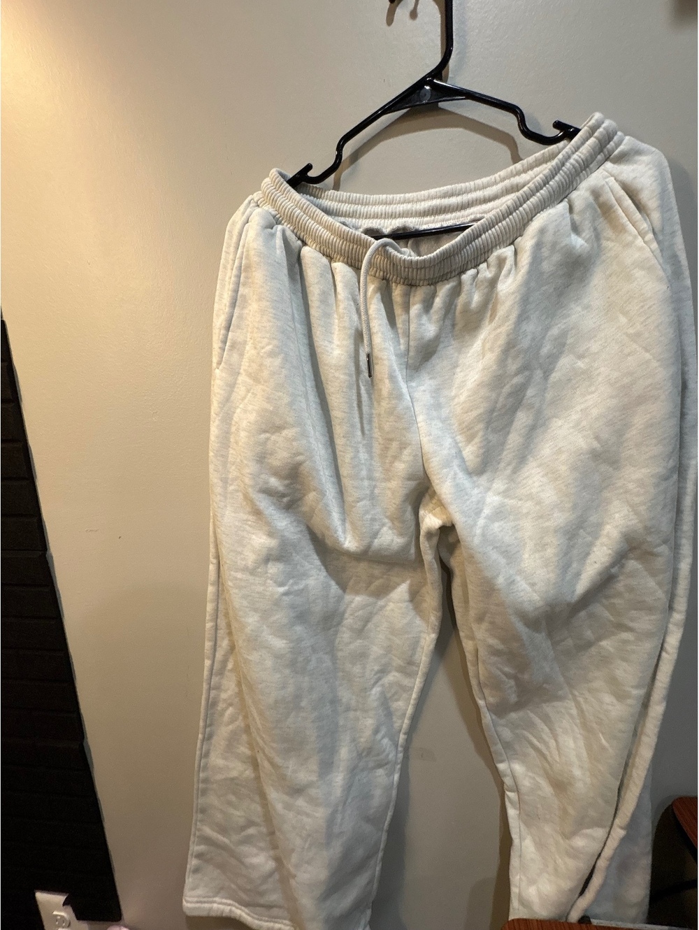 White drawstring sweatpants